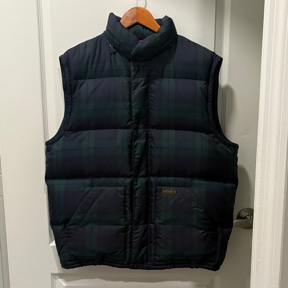 Polo by Ralph Lauren Men's Navy and Green Puffer Vest